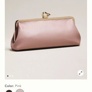 Anthropologie Pink Vegan Leather Clutch